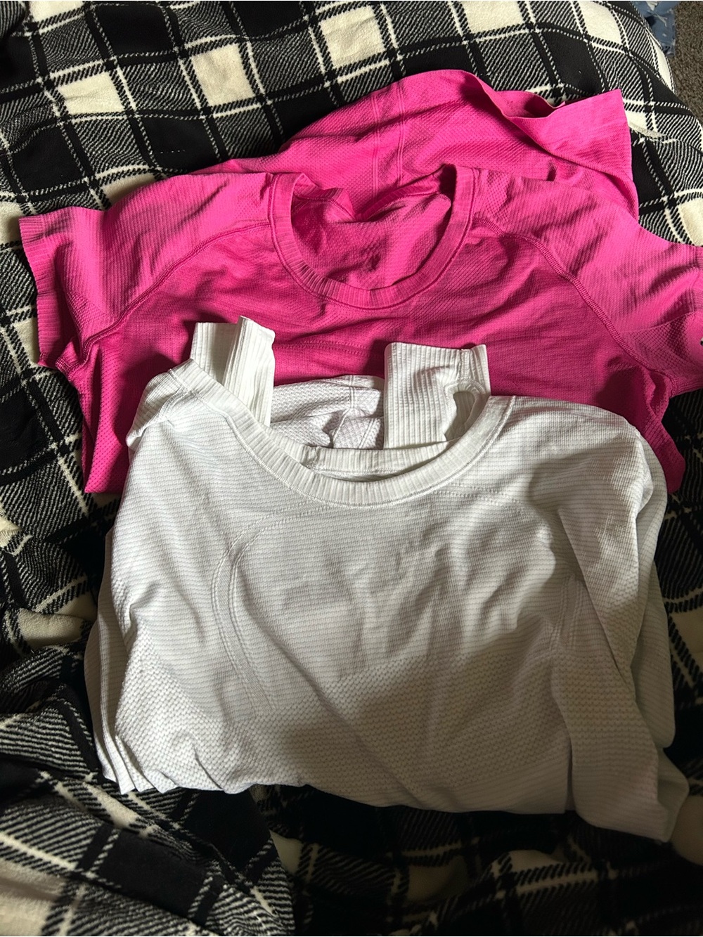lululemon athletica Short Sleeve Tees in Hot Pink and White